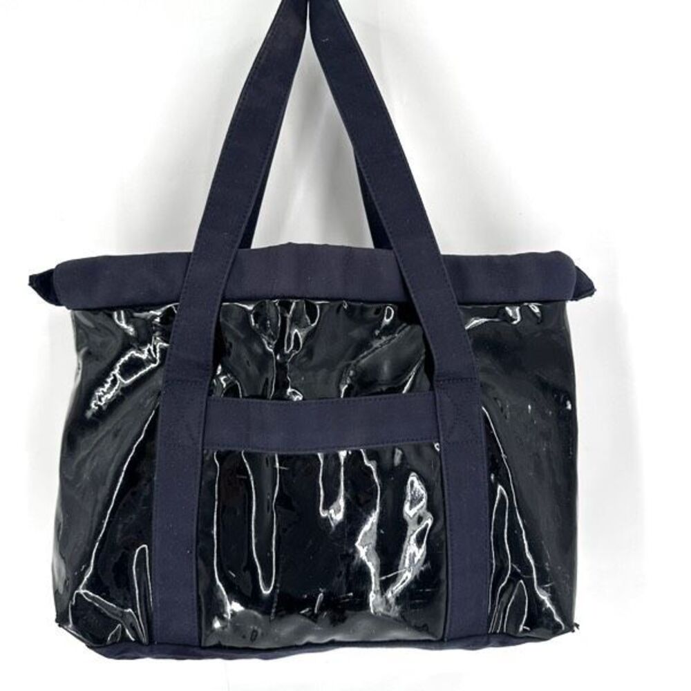 3.1 Philip Lim Tote‎ Patent Weekender Tote Bag Navy Blue
